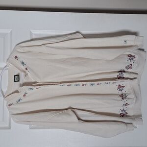 Vintage Lady Footlocker Cream Cardigan with Floral Details